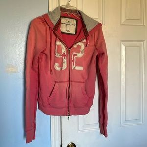Medium pink Abercrombie & Fitch zip up sweatshirt